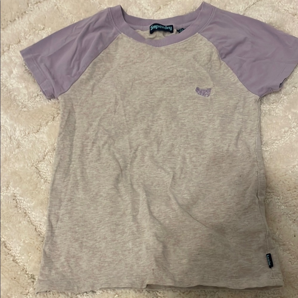 Superdry Purple and Gray Short Sleeve Tee
